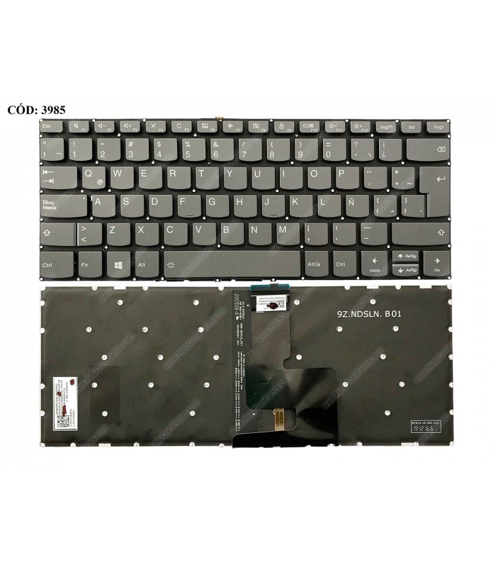 TECLADO LENOVO IDEAPAD 330-14ISK S340-14 330S-14AST 330S-14IKB Yoga 520-14IKB 720-15IKB GRIS NO-PWR BL LA ORIG.