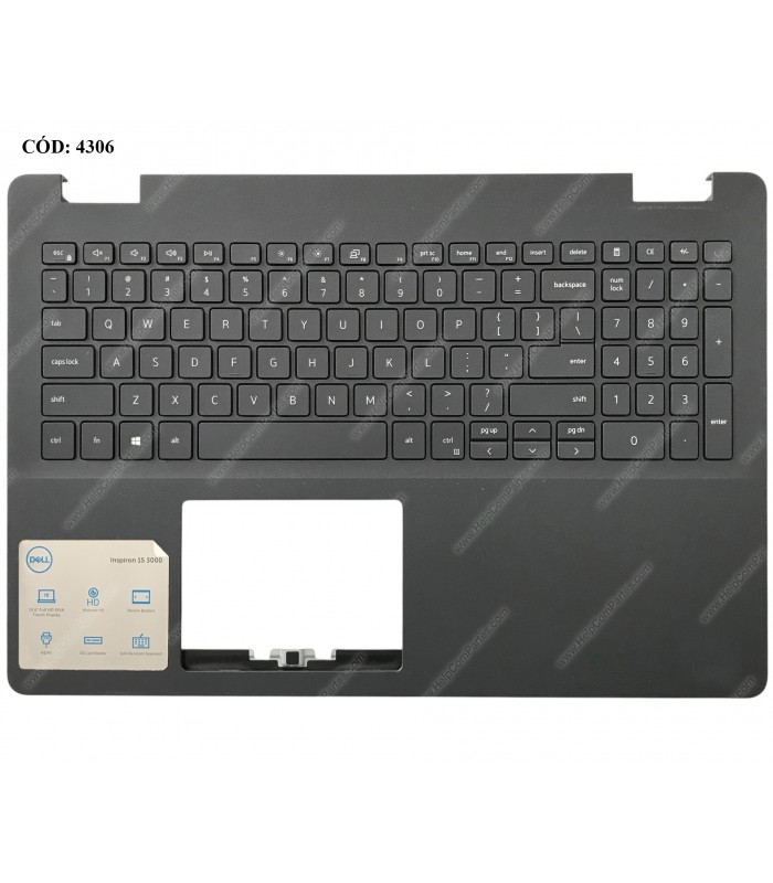DELL ASSY W/KB W/PLMRST /15 3000 3500 3501 3502 3505 15.6" VOSTRO 15 3500 3501 SERIES 080V09 033HPP N-USB-C BK US ORIG. (DS)