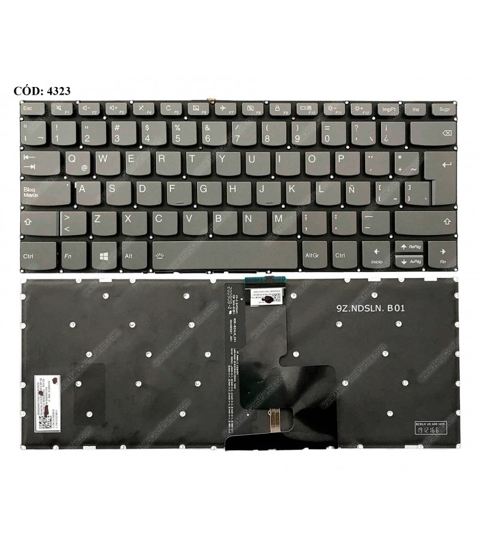 TECLADO LENOVO IDEAPAD 330-14ISK S340-14 330S-14AST 330S-14IKB Yoga 520-14IKB 720-15IKB GRIS NO-PWR BL LA ORIG. (SN)