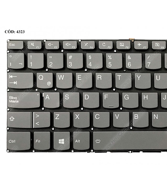 TECLADO LENOVO IDEAPAD 330-14ISK S340-14 330S-14AST 330S-14IKB Yoga 520-14IKB 720-15IKB GRIS NO-PWR BL LA ORIG. (SN)