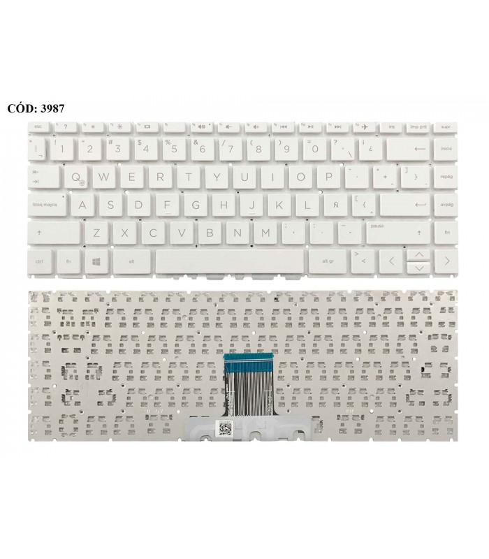 TECLADO HP PAV 14-DA 14-CC 14-CE 14-DP 14-CR 14-DF 14-CM 14-CK 14-CF 14-CD 14Z-CM 14Q-CY SERIES SIN MARCO WH LA ORIG.