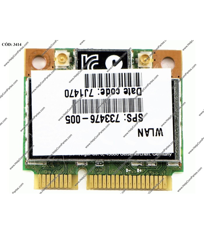 WLAN MINI ATHEROS QCWB335 802.11 BGN WiFi BT PCI-E 1 1/18" x 1" / 733476-005 ORIG.