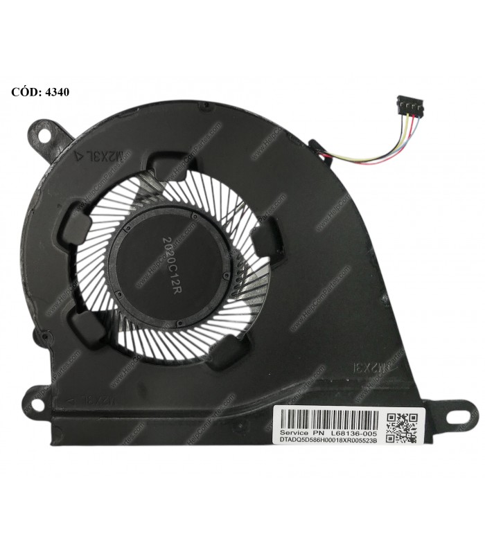 VENTI. HP 14-DQ 14S-DQ 14S-DR 14S-DY 14-FQ 14T-DQ 14Z-FQ 15-DY 15S-EQ 15T-DY 15Z-EF 15-EF SERIES L68134-001 4PIN OEM.