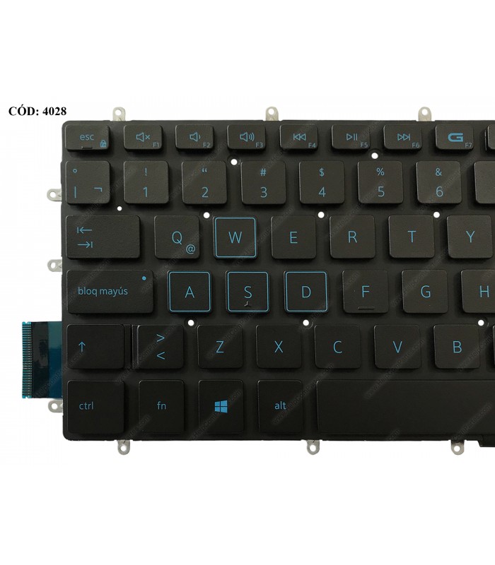 TECLADO DELL INSP. GAMING 15 5567 7559 7567 7566 15-7000 5565 5765 5767 G3-3579 3590 G5 5500 G3 3500 BK BL-BLUE LA ORIG.
