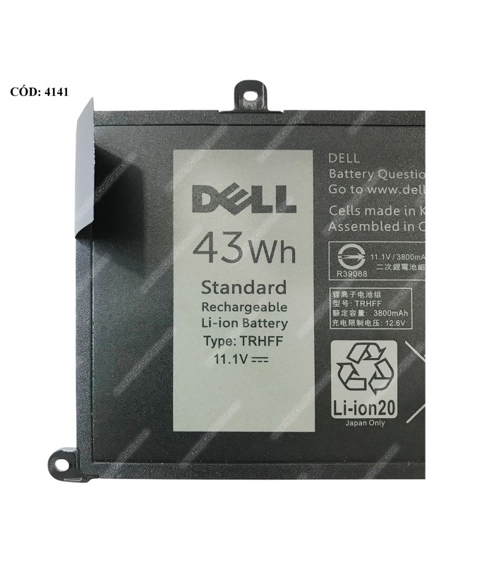 BATERIA DELL 11.1V---43WH 3C TRHFF/ INSP 15 5547 5548 5557 14 5447 5448 5442 LATITUDE 3550 3450 SERIES 1V2F6 OEM