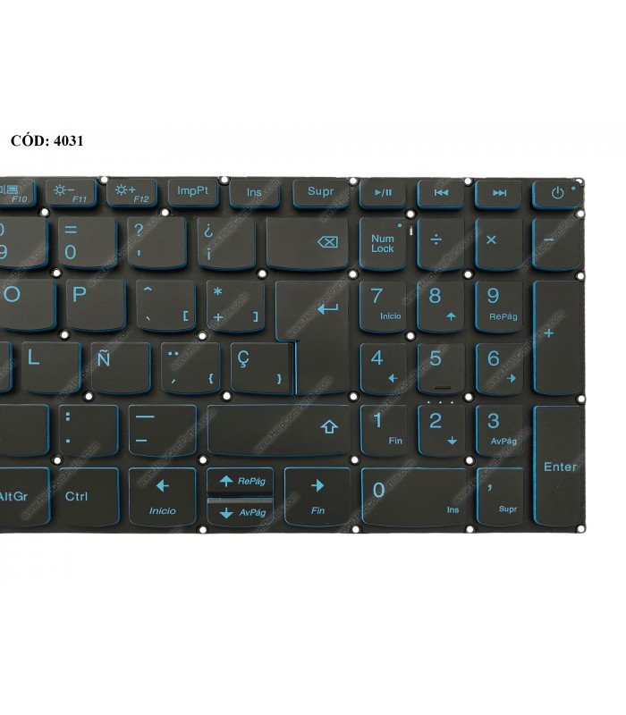 TECLADO LENOVO IP 320-15ABR 320-15IAP 320-15AST 320-15IKB 320-17IKB 320-17ISK 130-15AST L340-15 BK PWR-KEY BL-BL SP ORIG.