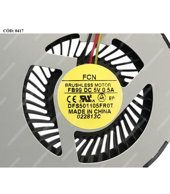 VENTI. TOSHIBA C850 C855 C870 C875 L850 L855 L870 L875 C50 C50-A SERIES 3PIN DFS501105FR0T ORIG.
