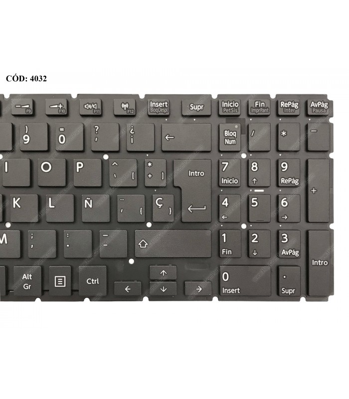 TECLADO TOSHIBA C55-C L50-B L50-C L50D-B L50T-B L55-B S50-B S50D-B P55w SERIES SIN MARCO BK NO-BL SP ORIG.