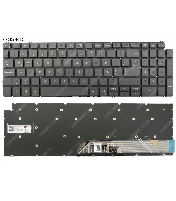 TECLADO DELL INSP. 15 7590 7591 7790 15-7591 5505 5584 5590 5591 5593 5594 5598 3501 3502 3505 5501 5502 5505 GR LA ORIG