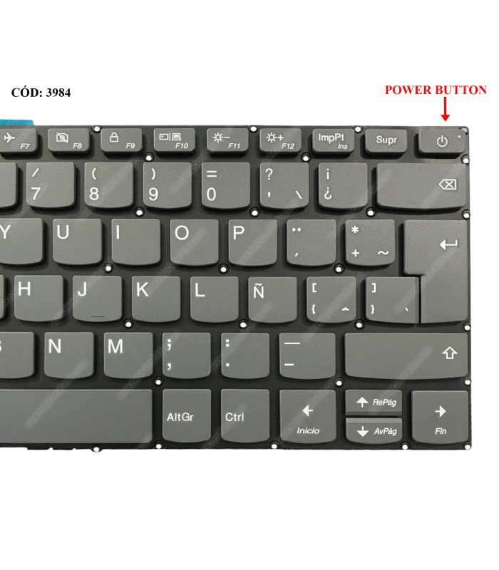 TECLADO LENOVO IDEAPAD 320-14ISK S340-14 330S-14AST 330S-14IKB Yoga 520-14IKB 720-15IKB V14-IIL GRIS PWR-KEY LA ORIG.