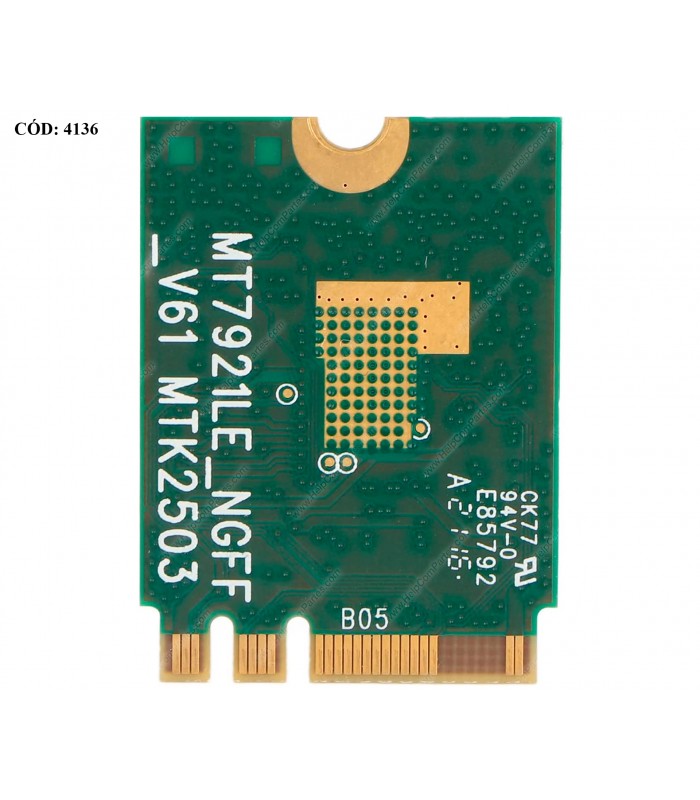 WI-FI M.2 NGFF 2230 MediaTek MT7921 802.11ax Wi-Fi6 1800Mbps 2.4GHz, 5GHz BT 5.2 NGFF ORIG.
