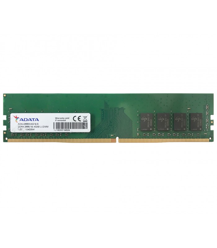 MEMORIA ADATA 4GB DDR4 2666MHz UDIMM Non-ECC 1.2V CL19 288PIN PC AD4U2666W4G19-S (DS)