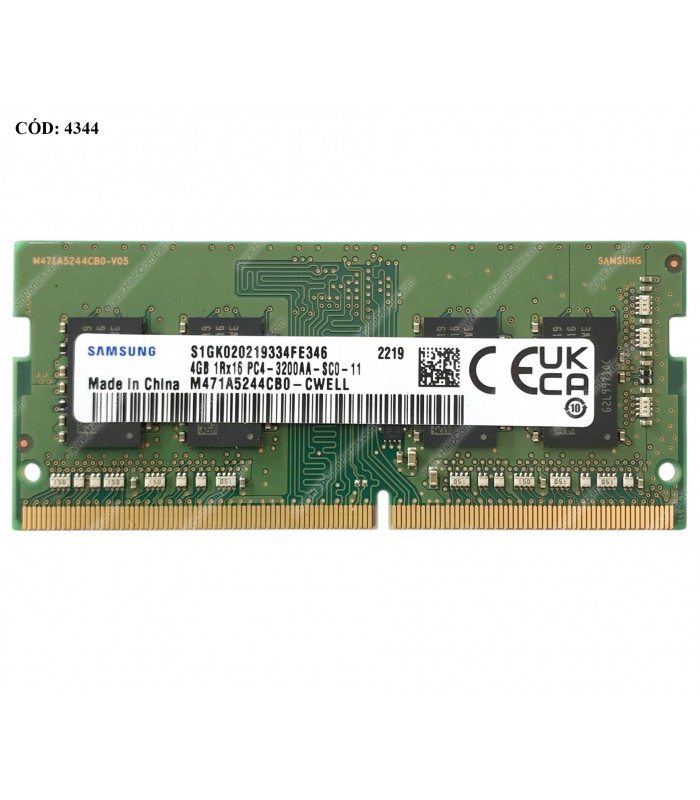 MEMORIA SAMSUNG 4GB DDR4 3200MHZ SODIMM Non-ECC 1.2V CL22 260PIN M471A5244CB0-CWE 5M30V06801 (DS)