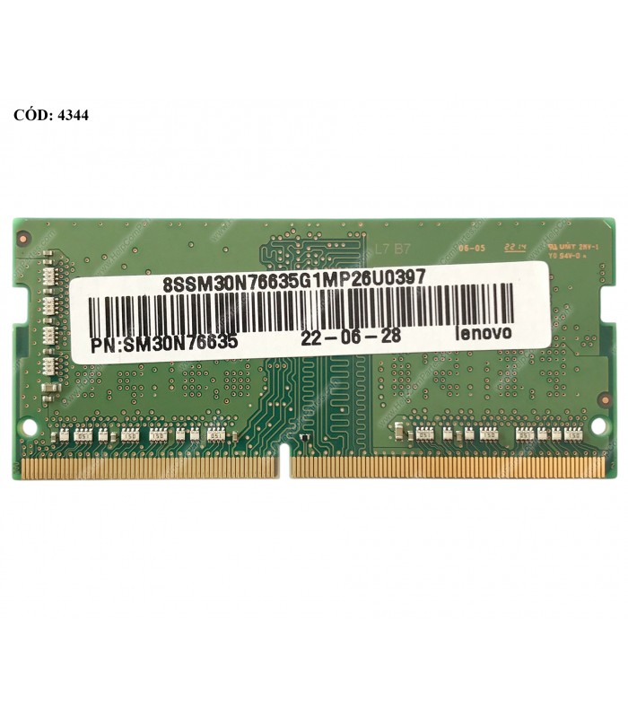 MEMORIA SAMSUNG 4GB DDR4 3200MHZ SODIMM Non-ECC 1.2V CL22 260PIN M471A5244CB0-CWE 5M30V06801 (DS)