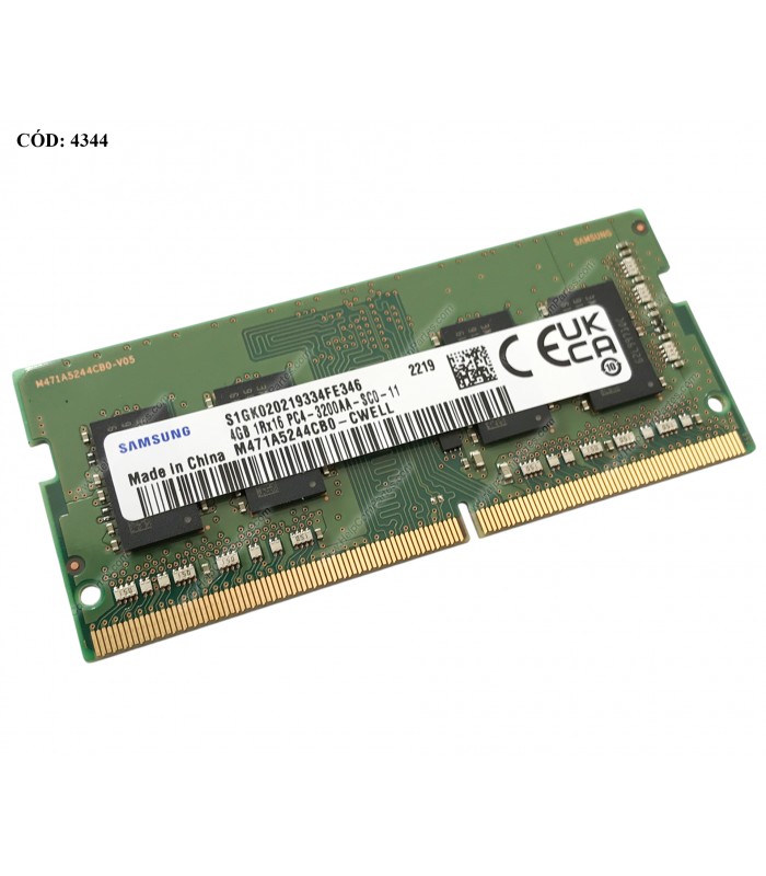 MEMORIA SAMSUNG 4GB DDR4 3200MHZ SODIMM Non-ECC 1.2V CL22 260PIN M471A5244CB0-CWE 5M30V06801 (DS)