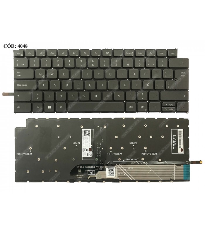 TECLADO DELL LATITUDE 3320 3330 3420 3430 VOSTRO 5310 5320 5410 5418 5415 5420,7415/7425 2-1 SERIES BK BL LA ORIG.
