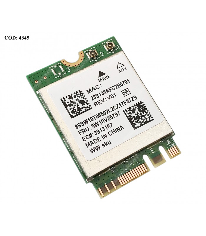 WI-FI M.2 NGFF 2230 REALTEK RTL8852AE 802.11AX AC 1x1 Wi-Fi6 1200Mbps 2.4G/5G + BT 5.2 NGFF / SERIES 5W10V25797 ORIG.