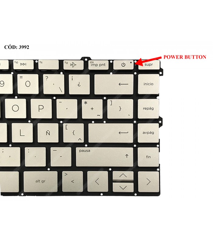 TECLADO HP PAV X360 14-DW0000 14T-DW000 14T-DW100 14-DV0000 14-DY 14T-DY 14M-DY SERIES F12 PLANE SR PWR-KEY LA ORIG.