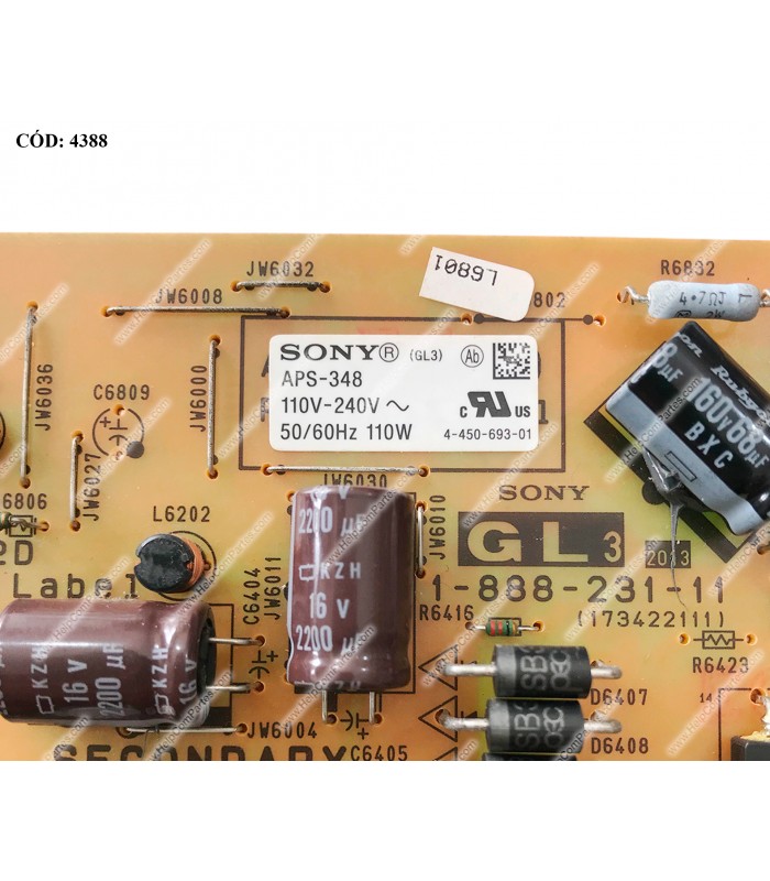 FUENTE DE PODER TV SONY BRAVIA LCD LED 32" KDL-32R405A SERIES 1-474-486-11 ORIG.