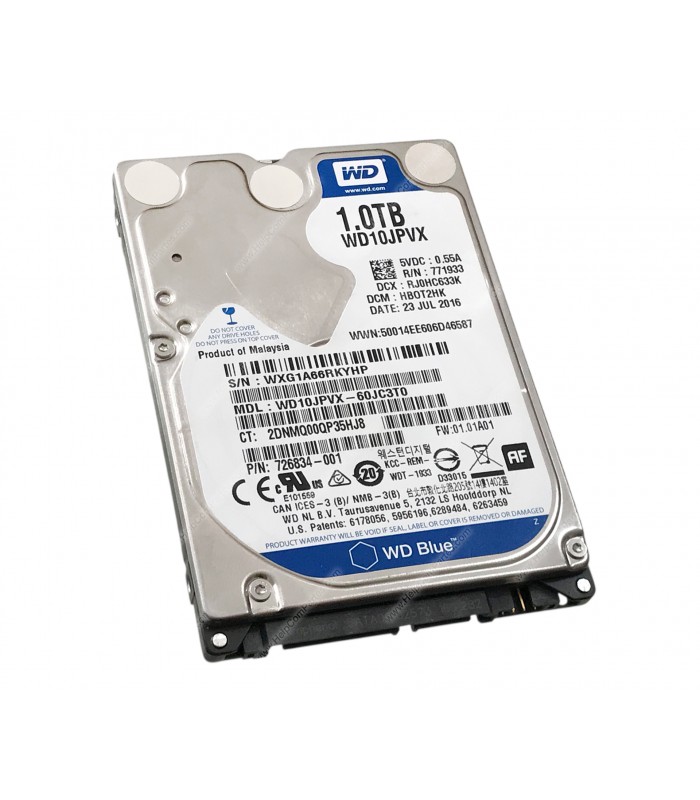 HDD WD 1TB 2.5" 9.5MM SATA III, 6GBIT/S, 5400RPM 8MB CACHE WD10JPVX NOTEBOOK 726834-001 (DS)