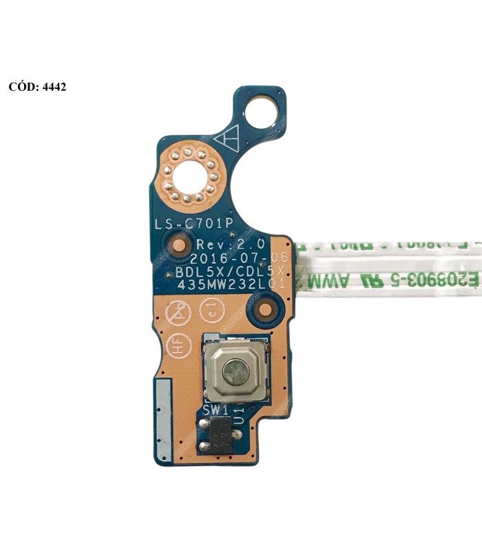 POWER BUTTON HP BD W/CABLE 250 255 256 G4 HP 15-AC 15-AF 15-AY 15-BA 15-BD 15-BE 15-BF 15-BG 15G-AD SERIES 813955-001 ORIG.(DS)