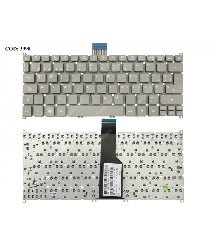 TECLADO ACER ULTRA S3 S5 S3-391, S3-951, S5-391 ULTRABOOK 725, V5-171 V5-131 B113-E B113-M GRAY SIN MARCO SP ORIG.
