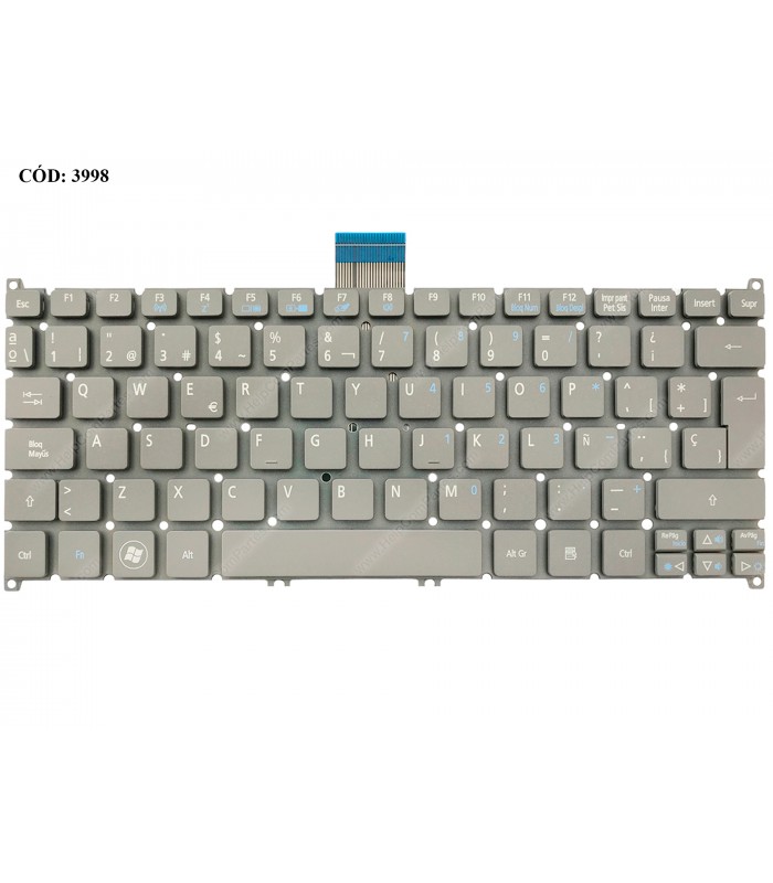 TECLADO ACER ULTRA S3 S5 S3-391, S3-951, S5-391 ULTRABOOK 725, V5-171 V5-131 B113-E B113-M GRAY SIN MARCO SP ORIG.