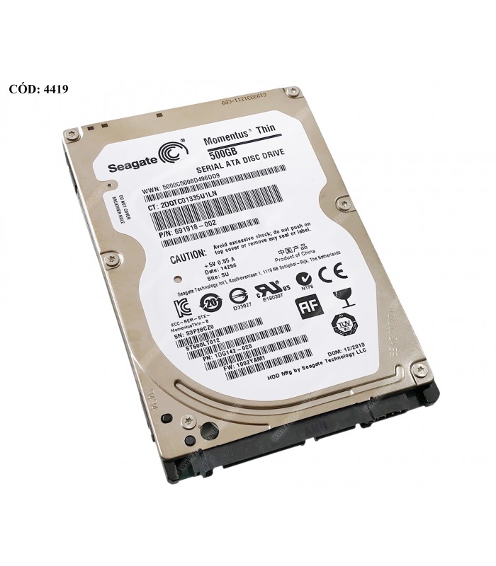 HDD SEAGATE MOMENTUS THIN 500GB 2.5" 7MM 5400RPM SATA II 6.0Gb/s 16MB CACHE ST500LT012 (DS)