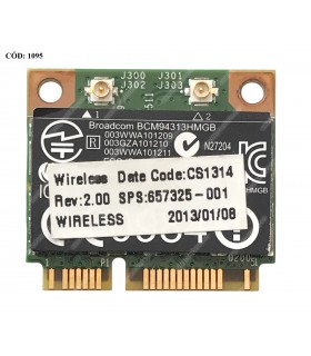 WI-FI PCI-E BROADCOM WIFI 802.11b/g/n + BT 4.0 HP 4540s DM4 G6 G7 240 250 255 450 650 CQ43 SERIES 657325-001 ORIG. (DS)