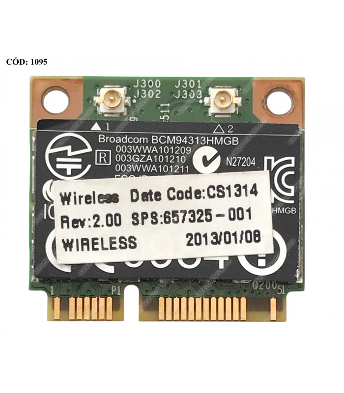 WI-FI PCI-E BROADCOM WIFI 802.11b/g/n + BT 4.0 HP 4540s DM4 G6 G7 240 250 255 450 650 CQ43 SERIES 657325-001 ORIG. (DS)