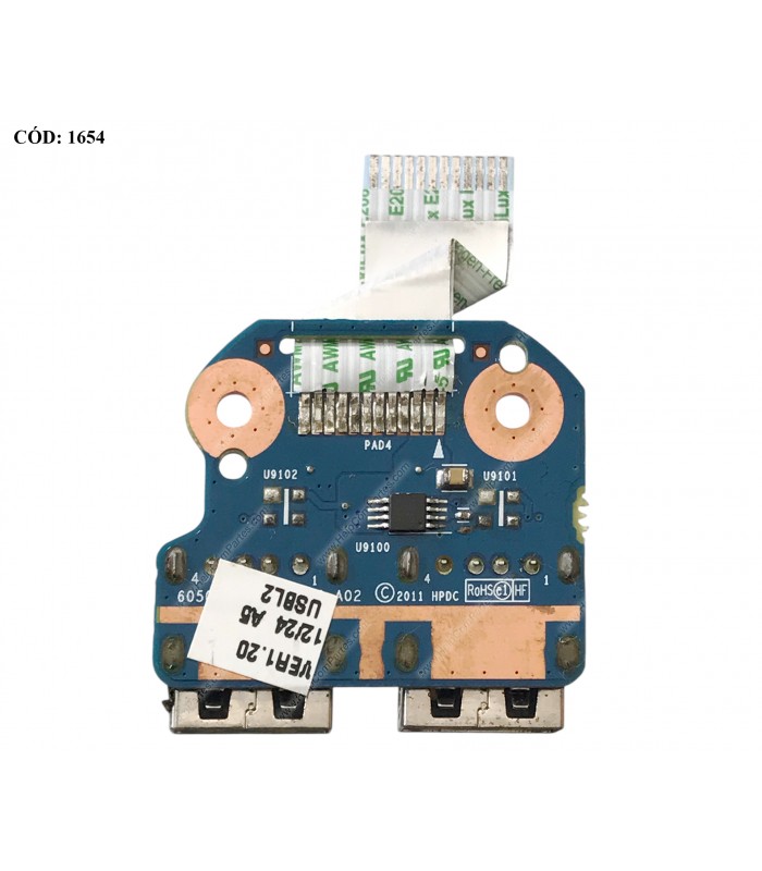 USB BD I/O W/CABLE HP 240 245 450 455 1000 1000-1100 1000-1200 CQ45 CQ58 SERIES 685097-001 ORIG. (DS)