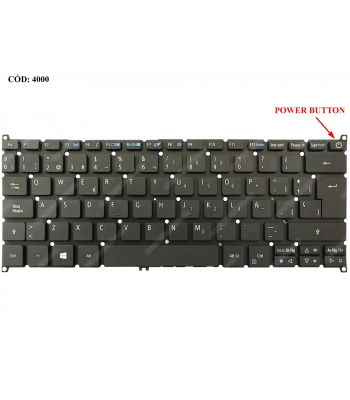 TECLADO ACER SWIFT 3 SF314-52G SF314-52 SF314-53G SF314-55G SF314-55 S5-371 Aspire S5-371 S5-371 BK PWR-KEY SP ORIG