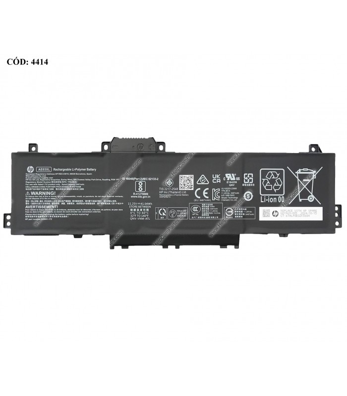 BATERIA HP 11.25V---41.04WH 3C AE03XL/ 14-EM0000 14-EP0000 15-FC0000 15-FD0000 240 245 250 255 G10 SERIES N21969-005 ORIG.
