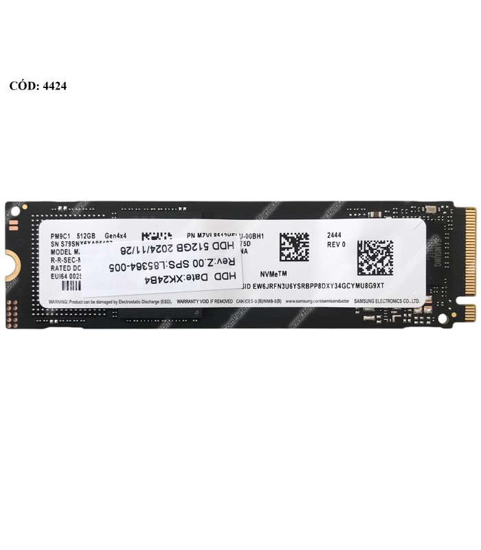 SSD SAMSUNG PM9C1 512GB NVMe PCIE GEN4 M.2 2280 /TLC 3D NAND/ TBW 300 / 4950-2500MB/s RW / MZVL8512HELU-00BH1 L85364-005 ORIG.