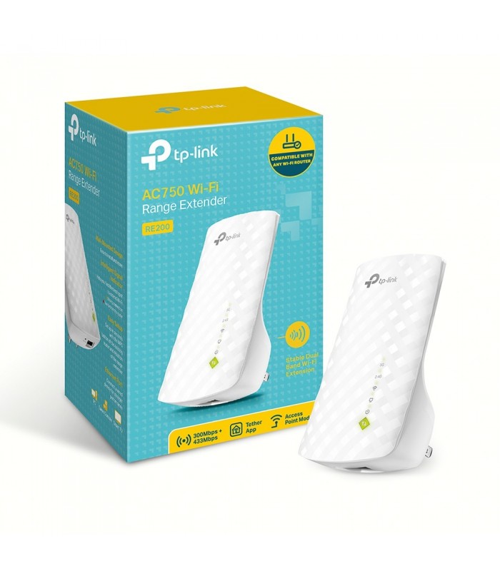EXTENSOR WIFI TP-LINK AC750 RE200/DUAL 2.4GH/5GHz/750 Mbps/ANTENAS 3 INTERNAS