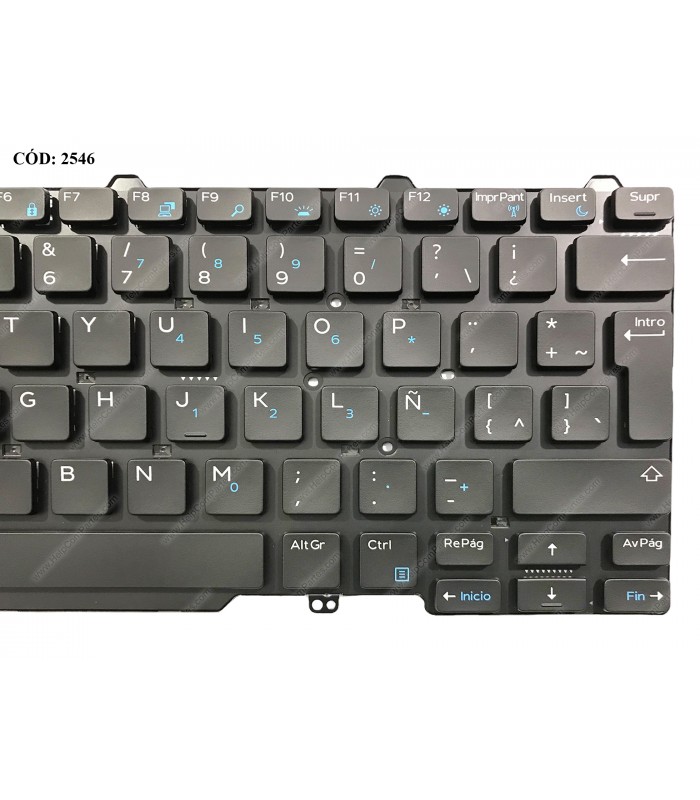 TECLADO DELL LATITUDE 3340 3350 5480 5495 7350 7480 7490 E5450 E5470 E7450 E7470 SERIES BK BL LA ORIG.