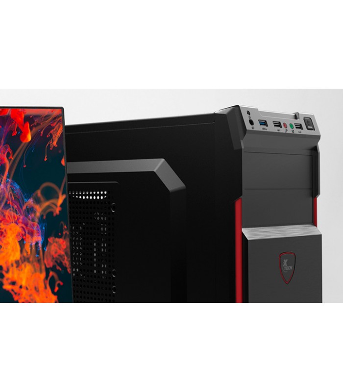 CASE XTECH XTQ-214 ATX/MATX 600W/NEGRO TORRE/POWER/RESET/2xUSB 2.0/MIC/ PC
