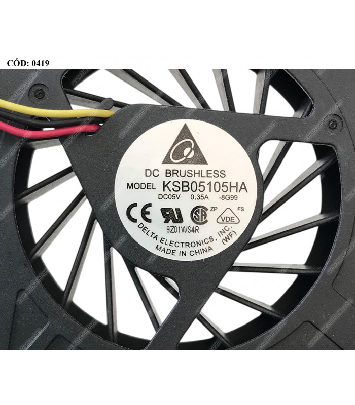VENTI. HP G60-100  G70-100 COMPAQ CQ50 CQ60 CQ70 3PIN (FOR AMD,3 SCREW HOLES) KSB05105HA 489126-001 ORIG. 