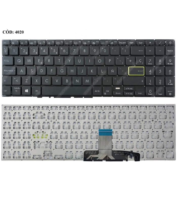 TECLADO ASUS Vivobook X521 X521F X521FA X521FL X521EA X521EQ X521U X521UA X521IA X521JQ SERIES BK PWR-KEY BL SP ORIG.