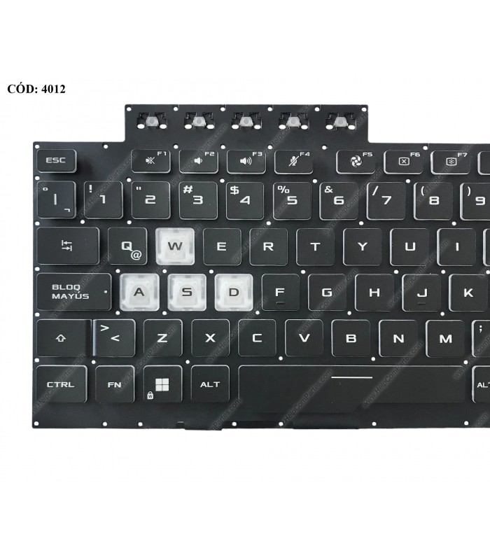 TECLADO ASUS TUF Gaming F15 FX506 FX506U FX506IH FX506L FX506LI FA506 FA506Q FA506U FX706 BK PWR-KEY BL-WH RGB LA ORIG