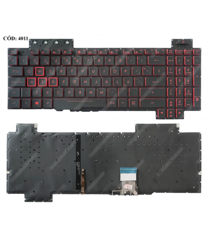 TECLADO ASUS TUF Gaming FX504 FX504GD FX504GE FX504GM FX80 FX80GM SERIES BK KB-RED PWR-KEY BL LA ORIG.