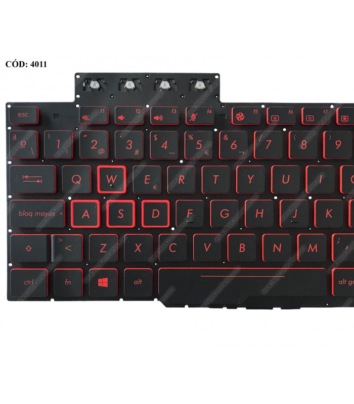 TECLADO ASUS TUF Gaming FX504 FX504GD FX504GE FX504GM FX80 FX80GM SERIES BK KB-RED PWR-KEY BL LA ORIG.