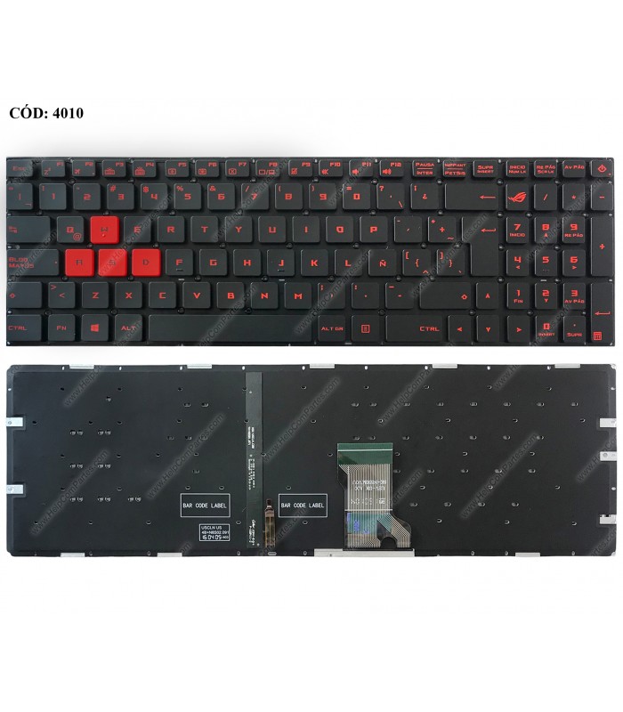 TECLADO ASUS ROG GL502 GL502V GL502VM GL502VMK GL502VT GL502VY GL502VS BK KB-Orange PWR-KEY BL LA ORIG.