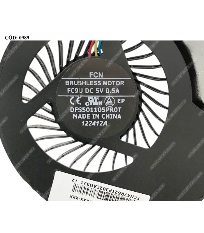 VENTI. HP PAV 14-E 15-E 15T-E 15Z-E 17-E 17Z-E SERIES DFS501105PR0T(FC9U) 719860-001 4 PIN ORIG.