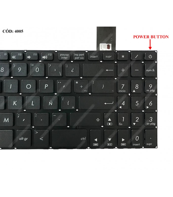 TECLADO ASUS X570 K570U K570UD K570Z K570ZD X570U X570UD X570Z X570ZD SERIES BK PWR-KEY NO-BL LA ORIG.