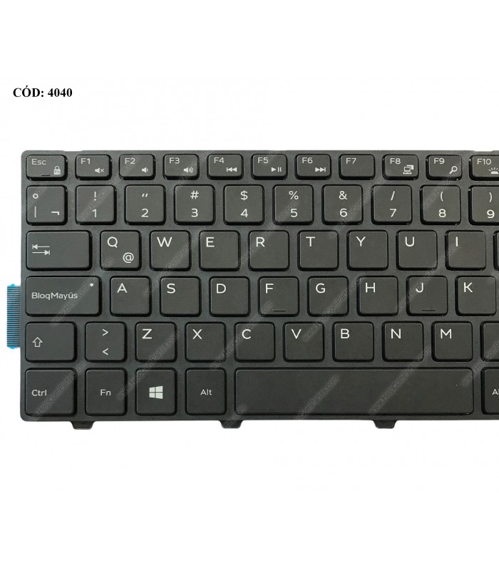 TECLADO DELL INSP. 15-3000 3552 3558 3542 5542 5547 5548 5545 5558 5555 5559 /17 5748 5749 5758 07TT4J BK BL LA ORIG.