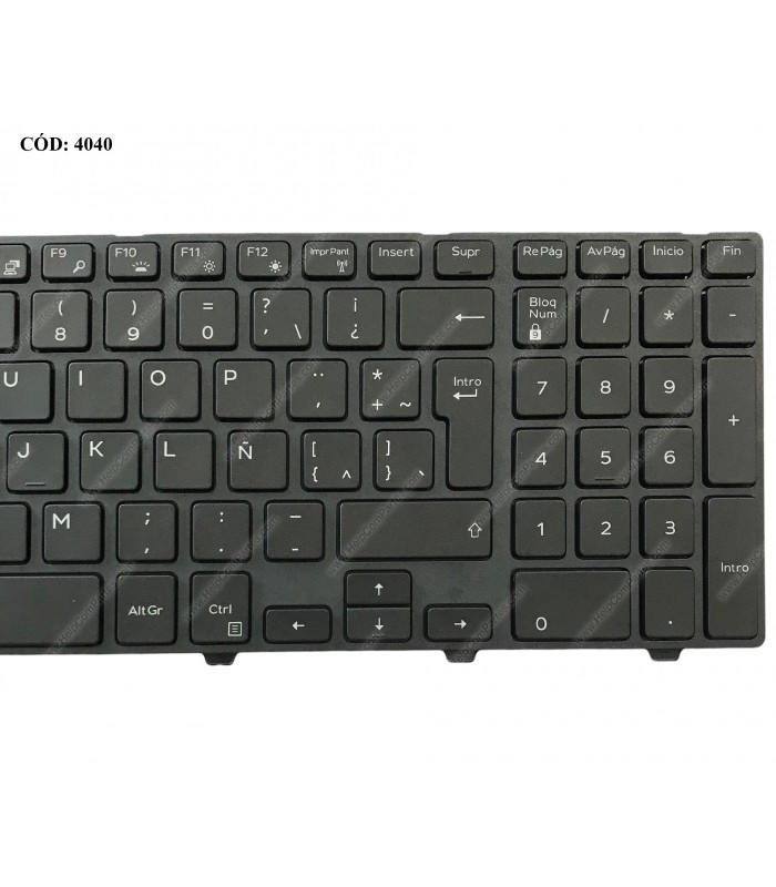 TECLADO DELL INSP. 15-3000 3552 3558 3542 5542 5547 5548 5545 5558 5555 5559 /17 5748 5749 5758 07TT4J BK BL LA ORIG.