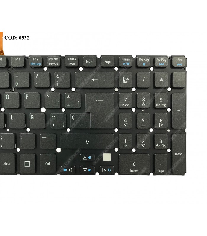 TECLADO ACER ASPIRE V5-531 V5-551 V5-551G V5-552 V5-552G V5-571 V5-571P V5-571G V5-572 SERIES AEZRPP01010 BK BL SP ORIG.