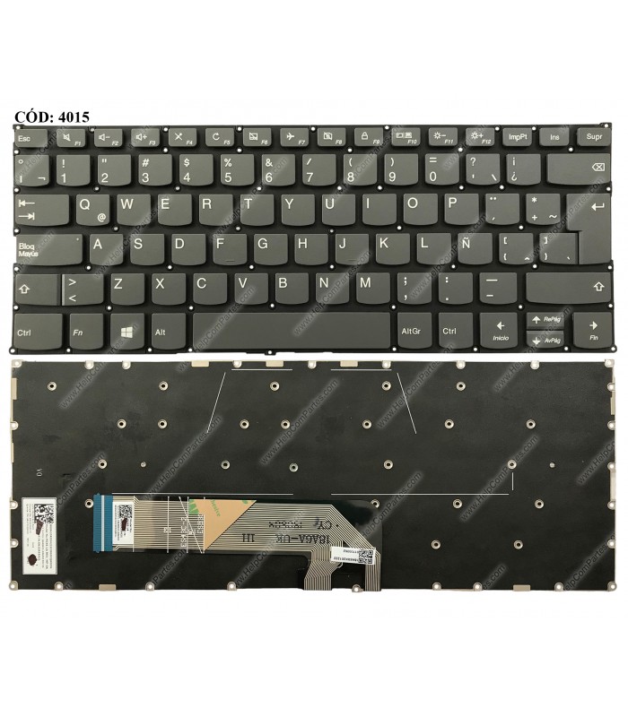 TECLADO LENOVO IP 530S-14ARR 530S-14IKB FLEX-14API FLEX-14IML S740-14IIL YOGA 530-14IKB 530-14ARR 730-13 GR LA ORIG.