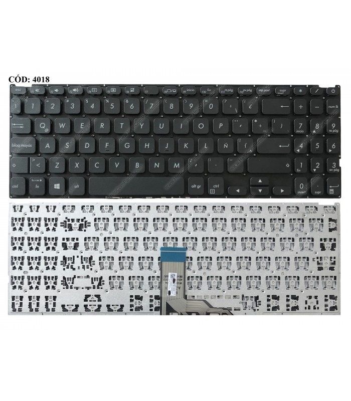 TECLADO ASUS VIVOBOOK 15 X512 X512D X512DA X512F X512FA X512U X512UA X512UB F512 F512DA F512JA BK PWR-KEY LA ORIG